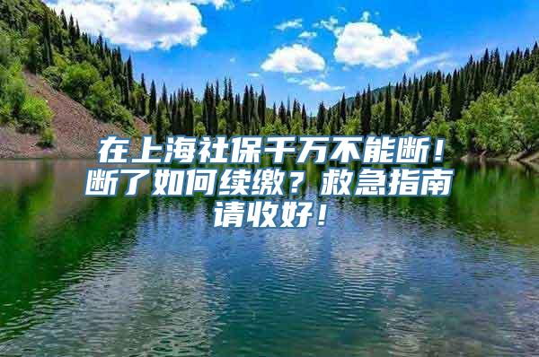 在上海社保千万不能断！断了如何续缴？救急指南请收好！