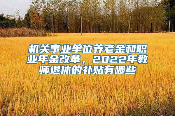 机关事业单位养老金和职业年金改革，2022年教师退休的补贴有哪些