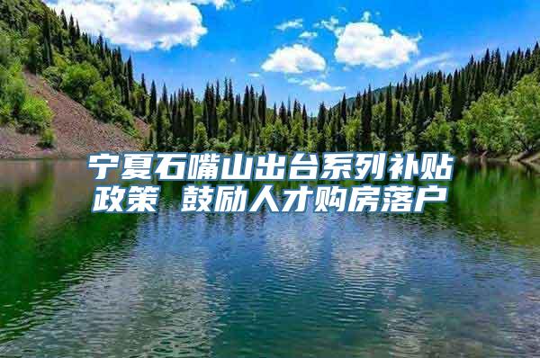 宁夏石嘴山出台系列补贴政策 鼓励人才购房落户