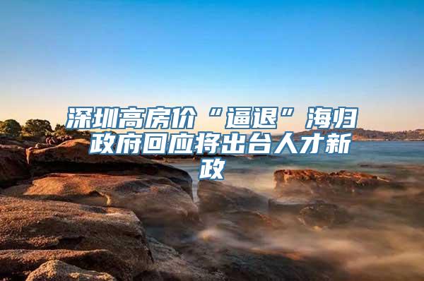 深圳高房价“逼退”海归 政府回应将出台人才新政