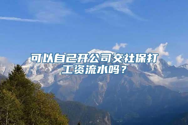 可以自己开公司交社保打工资流水吗？