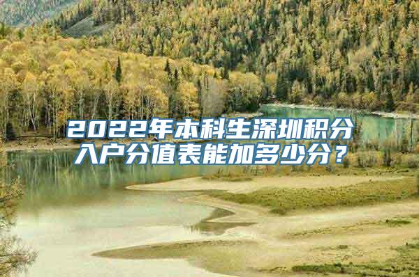 2022年本科生深圳积分入户分值表能加多少分？