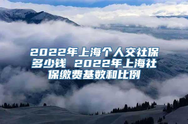 2022年上海个人交社保多少钱 2022年上海社保缴费基数和比例