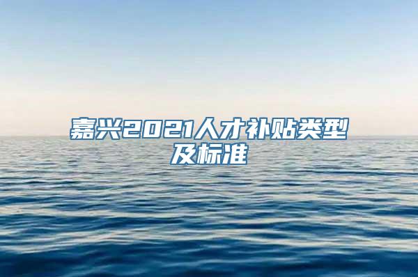 嘉兴2021人才补贴类型及标准