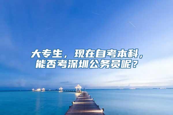 大专生，现在自考本科，能否考深圳公务员呢？