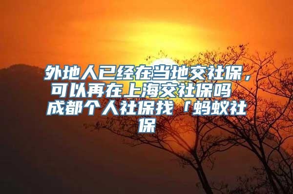 外地人已经在当地交社保，可以再在上海交社保吗 成都个人社保找「蚂蚁社保