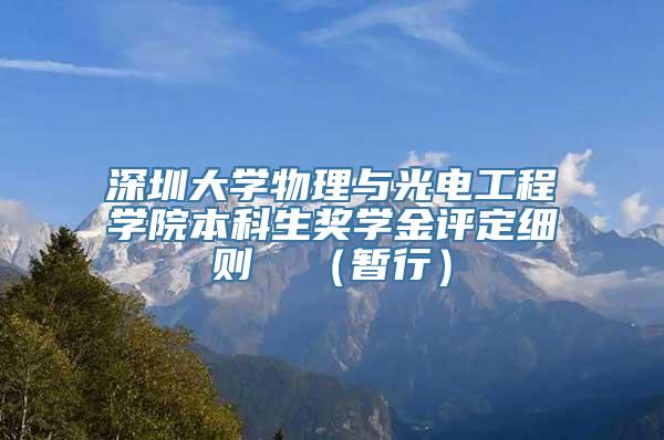 深圳大学物理与光电工程学院本科生奖学金评定细则  （暂行）