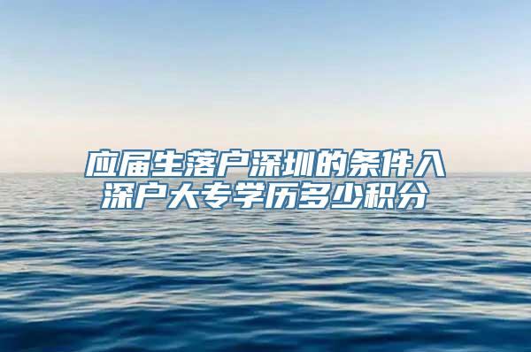 应届生落户深圳的条件入深户大专学历多少积分