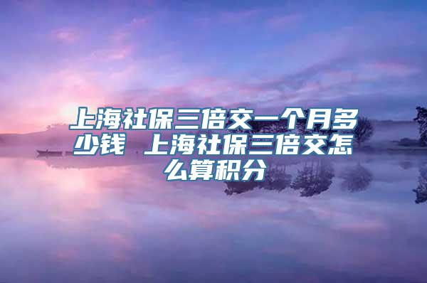 上海社保三倍交一个月多少钱 上海社保三倍交怎么算积分