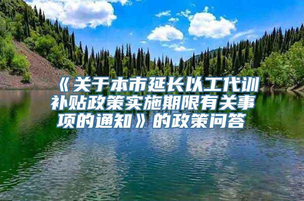 《关于本市延长以工代训补贴政策实施期限有关事项的通知》的政策问答