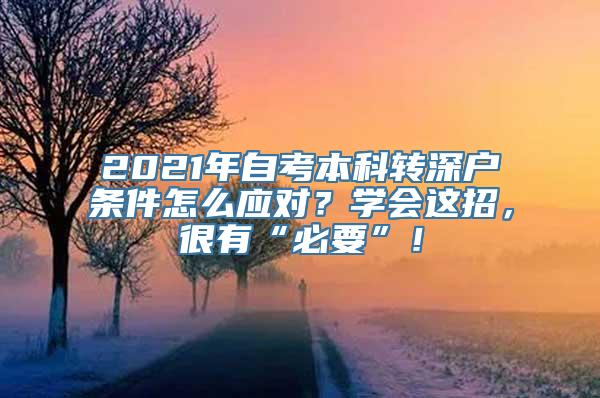 2021年自考本科转深户条件怎么应对？学会这招，很有“必要”！