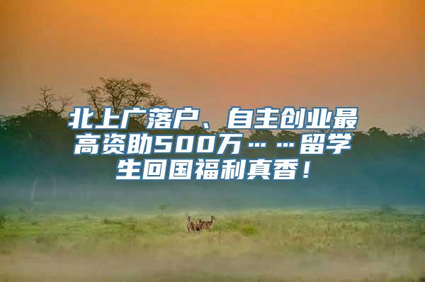 北上广落户、自主创业最高资助500万……留学生回国福利真香！