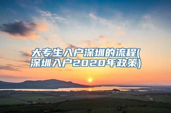 大专生入户深圳的流程(深圳入户2020年政策)