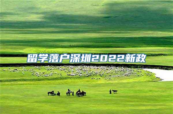 留学落户深圳2022新政