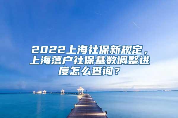 2022上海社保新规定，上海落户社保基数调整进度怎么查询？