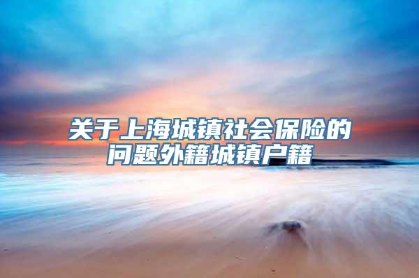 关于上海城镇社会保险的问题外籍城镇户籍