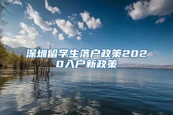 深圳留学生落户政策2020入户新政策