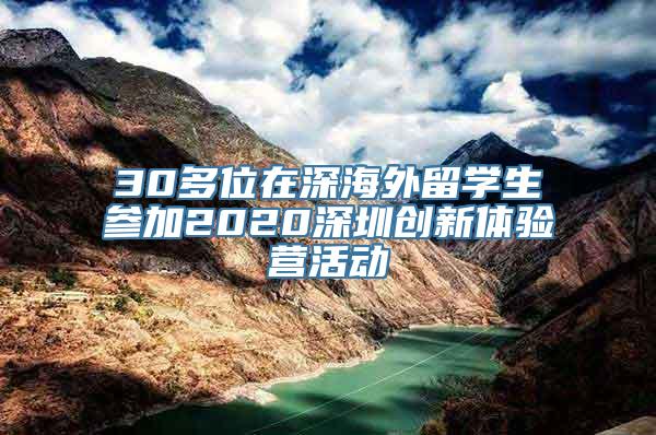 30多位在深海外留学生参加2020深圳创新体验营活动