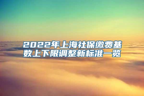 2022年上海社保缴费基数上下限调整新标准一览