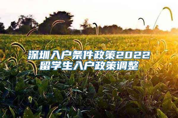 深圳入户条件政策2022留学生入户政策调整