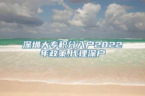 深圳大专积分入户2022年政策,代理深户