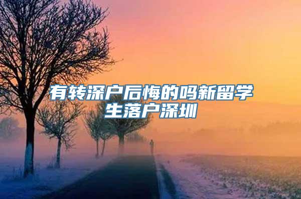 有转深户后悔的吗新留学生落户深圳