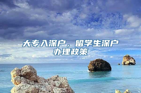 大专入深户，留学生深户办理政策