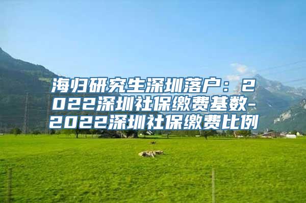 海归研究生深圳落户：2022深圳社保缴费基数-2022深圳社保缴费比例