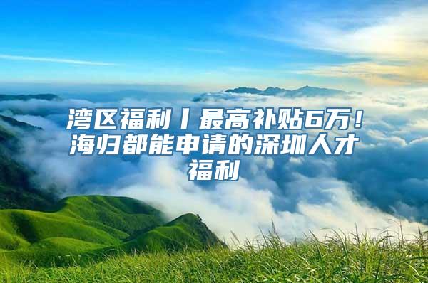 湾区福利丨最高补贴6万！海归都能申请的深圳人才福利