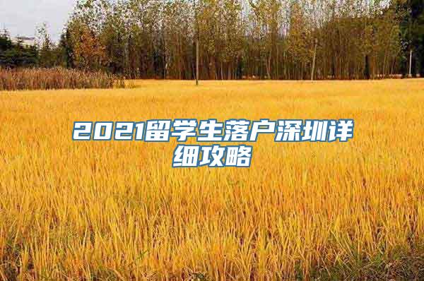 2021留学生落户深圳详细攻略