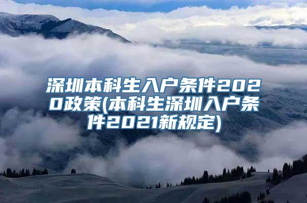 深圳本科生入户条件2020政策(本科生深圳入户条件2021新规定)