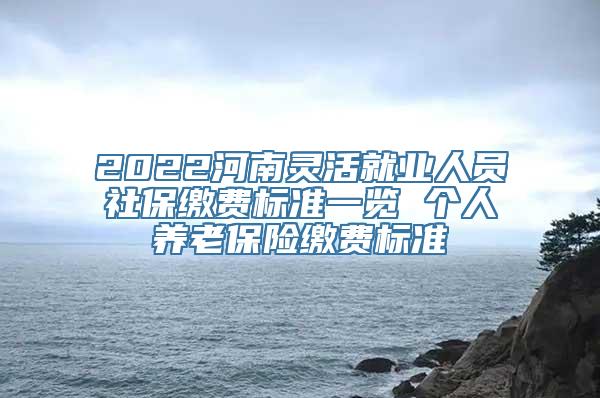 2022河南灵活就业人员社保缴费标准一览 个人养老保险缴费标准