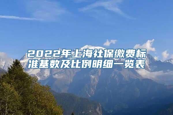 2022年上海社保缴费标准基数及比例明细一览表