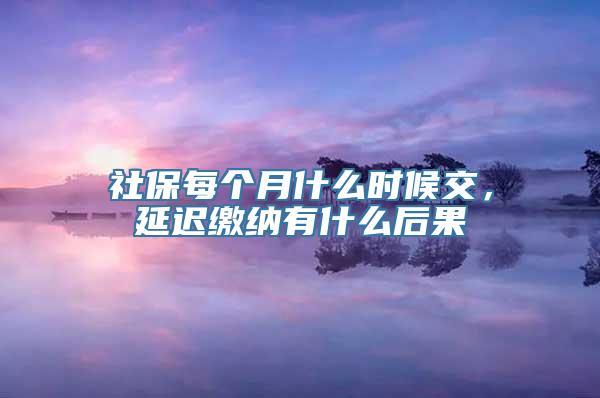 社保每个月什么时候交，延迟缴纳有什么后果