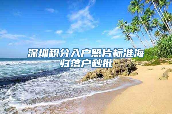 深圳积分入户照片标准海归落户秒批