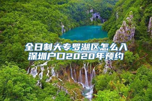 全日制大专罗湖区怎么入深圳户口2020年预约