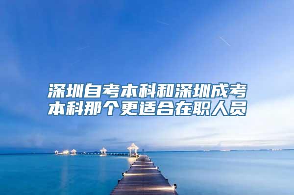 深圳自考本科和深圳成考本科那个更适合在职人员