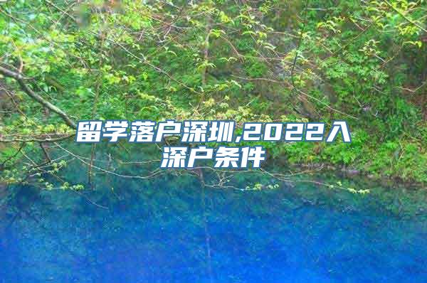 留学落户深圳,2022入深户条件