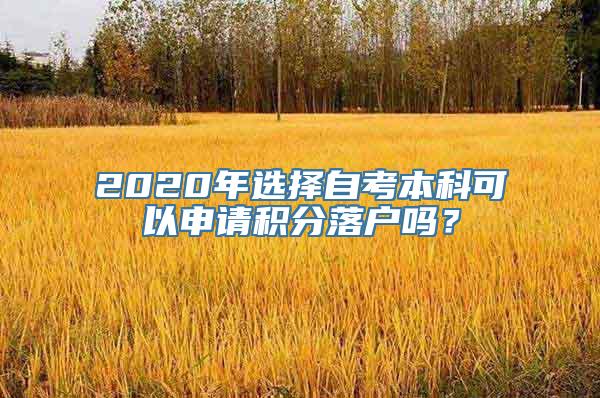 2020年选择自考本科可以申请积分落户吗？