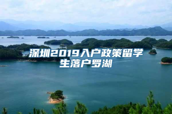 深圳2019入户政策留学生落户罗湖