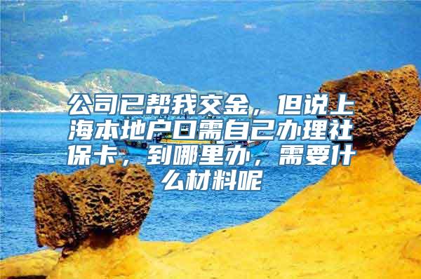 公司已帮我交金，但说上海本地户口需自己办理社保卡，到哪里办，需要什么材料呢