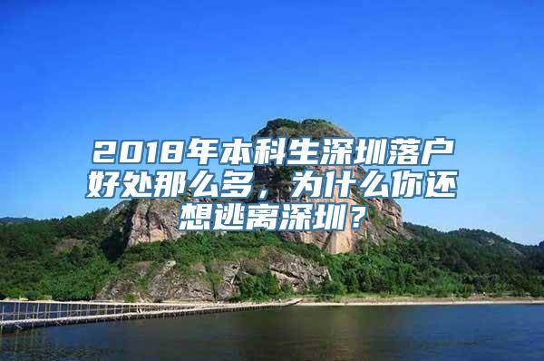 2018年本科生深圳落户好处那么多，为什么你还想逃离深圳？