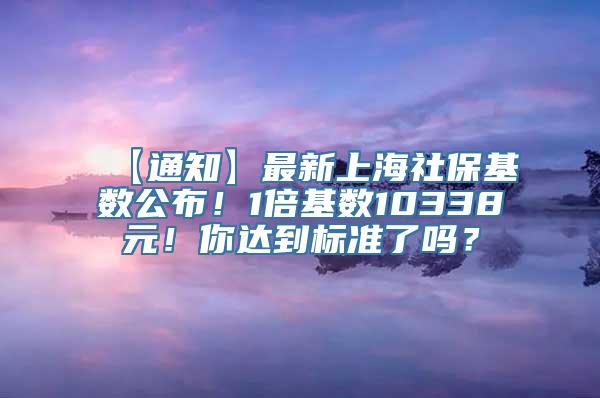 【通知】最新上海社保基数公布！1倍基数10338元！你达到标准了吗？