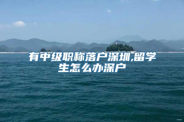 有中级职称落户深圳,留学生怎么办深户