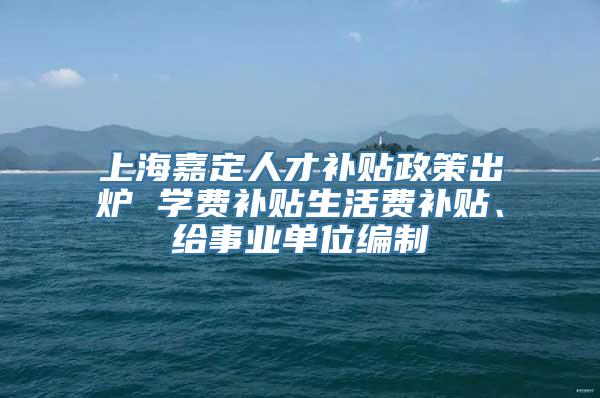 上海嘉定人才补贴政策出炉 学费补贴生活费补贴、给事业单位编制