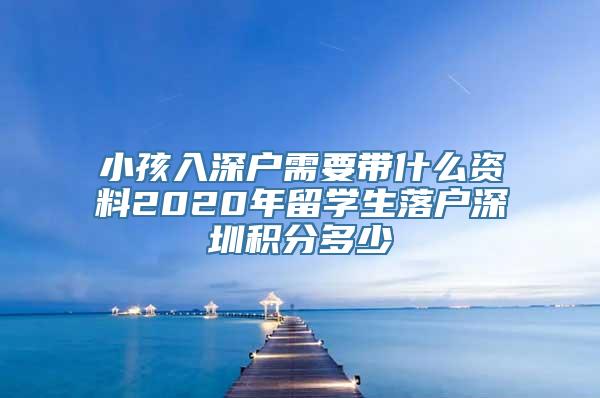 小孩入深户需要带什么资料2020年留学生落户深圳积分多少