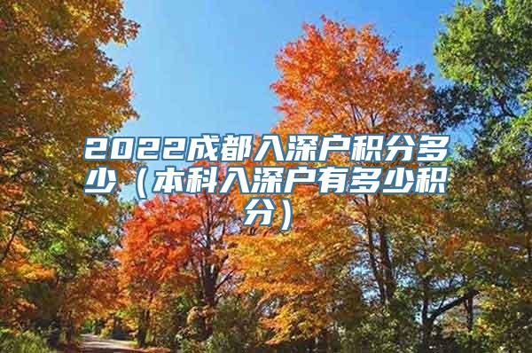 2022成都入深户积分多少（本科入深户有多少积分）