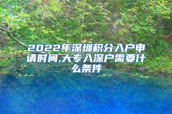 2022年深圳积分入户申请时间,大专入深户需要什么条件