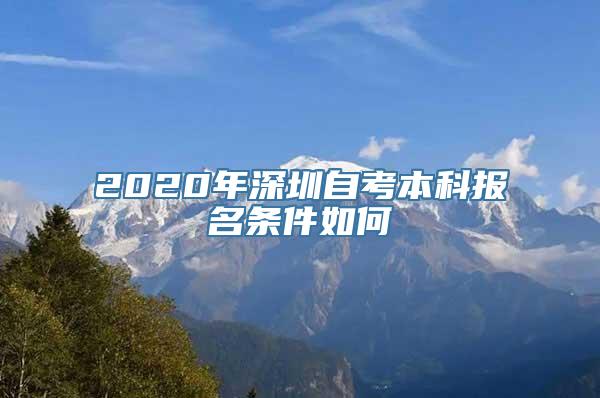 2020年深圳自考本科报名条件如何