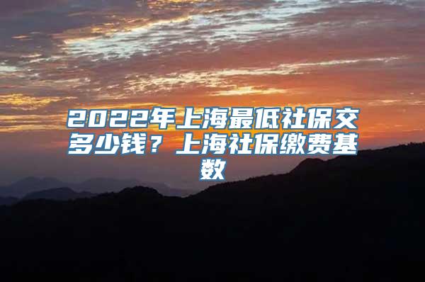 2022年上海最低社保交多少钱？上海社保缴费基数